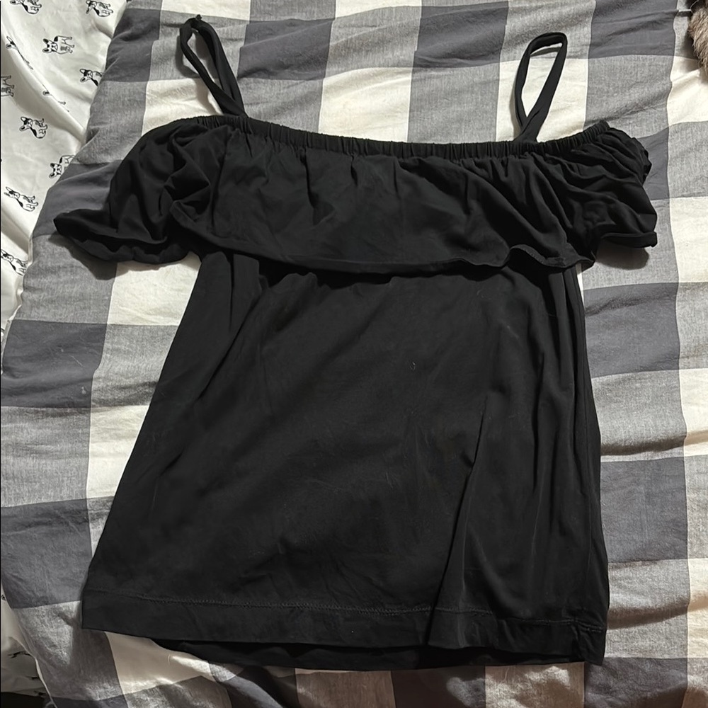 J Crew Elegant Black Off-Shoulder Top
